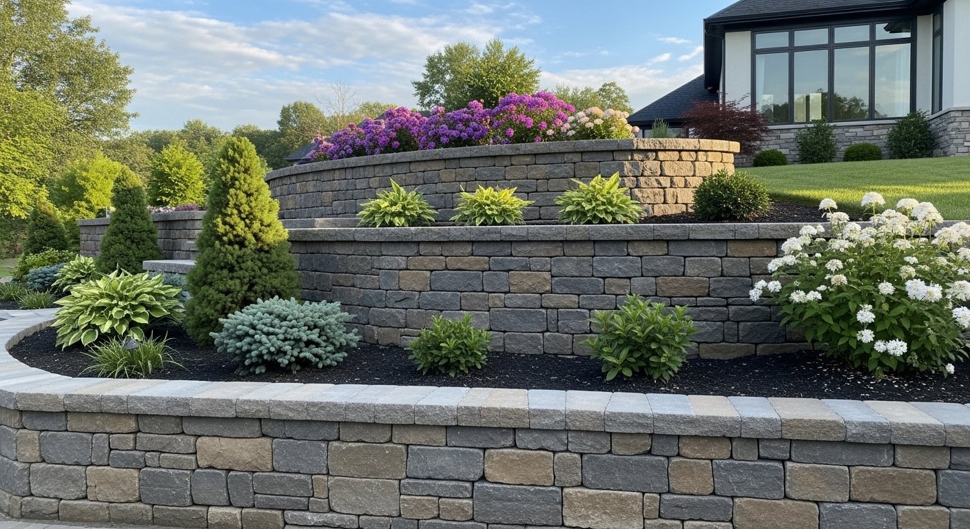 Retaining wall construction project in Shelton, CT